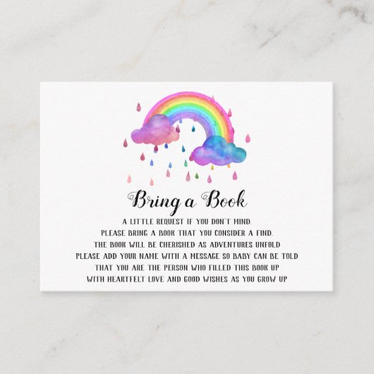 Carte D'accompagnement *~* Nuages Pluie gouttes Arcs-en-ciel Apportez un  (Devant)