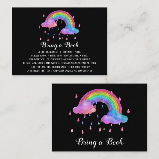 Carte D'accompagnement *~* Nuages Pluie gouttes Arcs-en-ciel Apportez un  (Devant / Derrière)