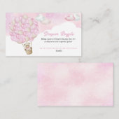 Carte D'accompagnement Nuages Roses Mignons Ballons Ours Teddy Raffin de  (Devant / Derrière)