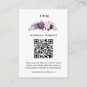 Carte D'accompagnement Nuances de pourpre Dusty fleurs Moody Floral Maria