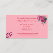 Carte D'accompagnement Nuances de rose rose magenta Mariage moderne (Dos)