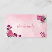 Carte D'accompagnement Nuances de rose rose magenta Mariage moderne (Devant)