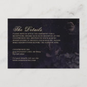 Carte D'accompagnement Nuit sombre Floral Boho violet gothique Mariage (Devant)