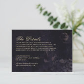 Carte D'accompagnement Nuit sombre Floral Boho violet gothique Mariage (Debout devant)
