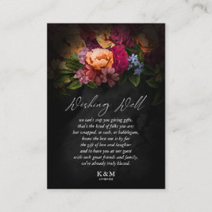 Carte D'accompagnement Nuits Sultry Floral Mariage Wishing well V3 ID829