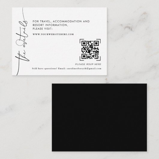 Carte D'accompagnement Numérisation minimale de code QR moderne | Détails (Devant / Derrière)