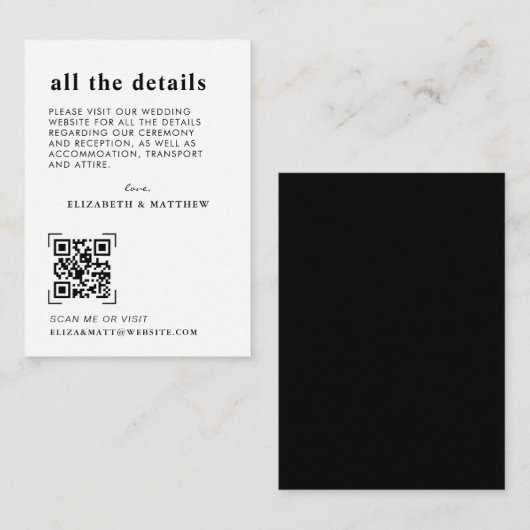 Carte D'accompagnement Numérisation minimale de code QR moderne | Détails (Devant / Derrière)