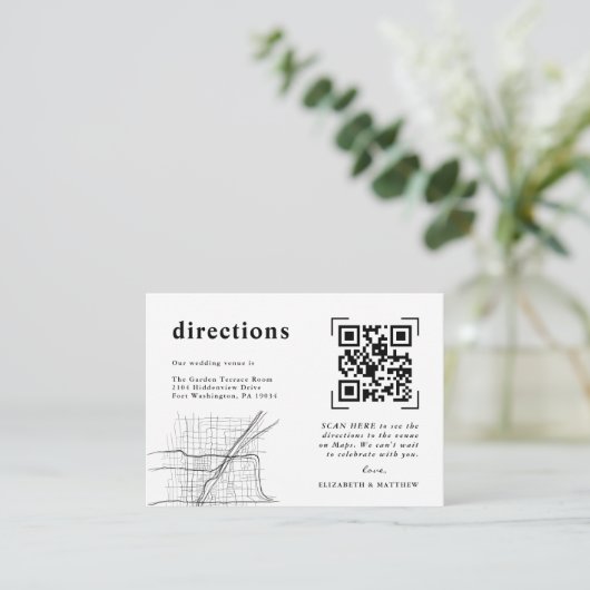 Carte D'accompagnement Numérisation minimale de code QR moderne | Instruc (Debout devant)