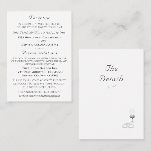 Carte D'accompagnement Nuptial Grace Mariage Catholique  (Devant / Derrière)