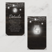 Carte D'accompagnement Oak Ridge Rustic Dark Wood & Lace Détails du Maria (Devant / Derrière)