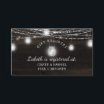 Carte D'accompagnement Oak Ridge Rustic Wood Fête des mariées Cadeau Regi<br><div class="desc">Oak Ridge Rustic Dark Brown Barn Wood, Sparkling Mason Jars, et Lights à cordes brillantes Conception avec des fils scintillants de lumières et jarres suspendues sur une texture de bois riche et profonde avec des accents blancs. Avec Des Polices De Script De Typographie Moderne. Un style rustique et élégant de...</div>