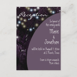 Carte D'accompagnement Oak Tree night lights Mariage Réception