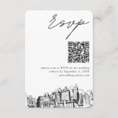 Carte D'accompagnement Oakland Mariage moderne RSVP QR Code (Devant)