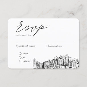 Carte D'accompagnement Oakland Mariage traditionnel RSVP option de repas