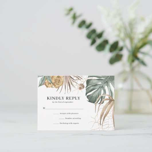 Carte D'accompagnement Oasis moderne Destination tropicale Mariage (Debout devant)