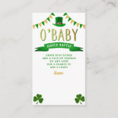 Carte D'accompagnement O'Baby St. Patrick's Day Baby shower Déchets Raffl (Devant)