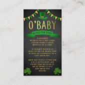 Carte D'accompagnement O'Baby St. Patrick's Day Baby shower Demande de ré (Devant)