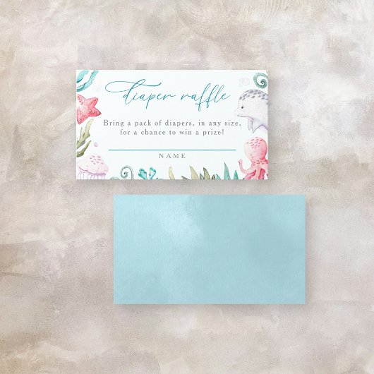 Carte D'accompagnement Ocean Animals Baby shower Déchets Raffle