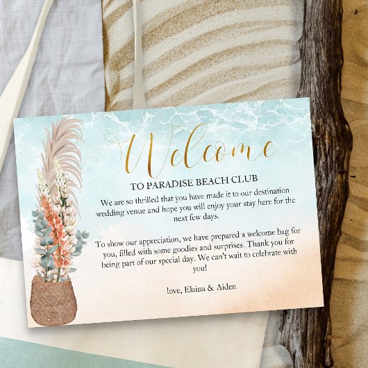 Carte D'accompagnement Ocean Beach Destination Mariage