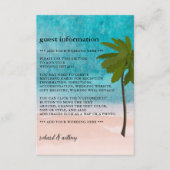 Carte D'accompagnement Ocean Beach Palm Tree Mariage Détails (Devant)