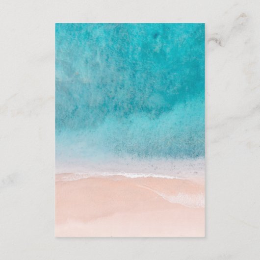 Carte D'accompagnement Ocean Beach Palm Tree Mariage Détails (Dos)