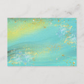 Carte D'accompagnement Ocean Breeze Tropical Gold Floral info Mariage (Dos)