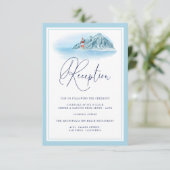 Carte D'accompagnement Ocean Mountain Lighthouse Réception bleu clair (Debout devant)