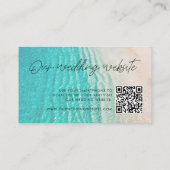 Carte D'accompagnement Ocean Summer Beach Wedding Website RSVP Qr Code (Dos)