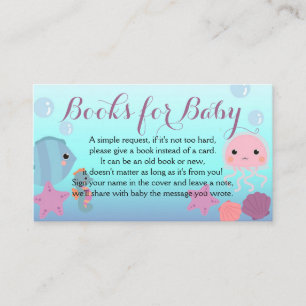 Carte D'accompagnement Ocean Underwater Sea Baby shower Livres pour bébé