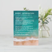 Carte D'accompagnement Ocean Wave, Beach Wedding Détail (Debout devant)