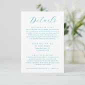 Carte D'accompagnement Ocean Waves Mariage Détails Info Hôtel Code QR (Debout devant)