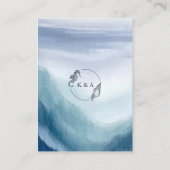 Carte D'accompagnement Ocean Waves Nautical Monogram Détails du Mariage (Dos)