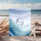Carte D'accompagnement Ocean Waves Nautical Monogram Détails du Mariage