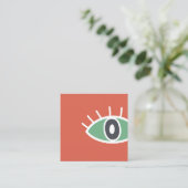 Carte D'accompagnement Oeil d'art moderne dans design bleu rouge vert (Debout devant)