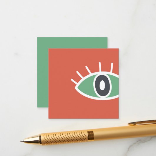 Carte D'accompagnement Oeil d'art moderne dans design bleu rouge vert (Devant/Arrière en situation)