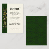Carte D'accompagnement Oeuvre d'or irlandaise Elegant Mariage vert Abstra (Devant / Derrière)