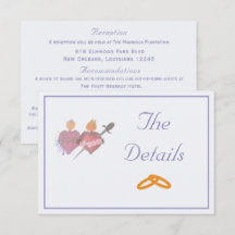 Off-White/Periwinkle Two Hearts Catholic Wedding