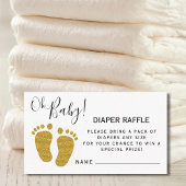 Carte D'accompagnement Oh Baby Diaper Raffle Parties scintillant Pieds Ba
