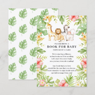 Carte D'accompagnement Oh Baby Jungle Baby shower livre pour bébé