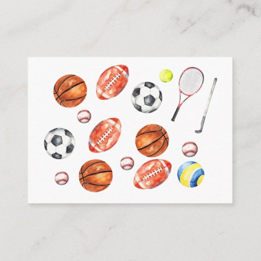 Carte D'accompagnement Oh Boy ALL STAR SPORT Baby Shower Display Shower (Dos)