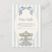 Carte D'accompagnement Oh Boy Blue Bow Carousel Diaper Raffle  (Devant)