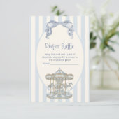 Carte D'accompagnement Oh Boy Blue Bow Carousel Diaper Raffle  (Debout devant)
