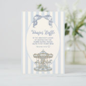 Carte D'accompagnement  Oh Boy Blue Bow Carousel Diaper Raffle  (Debout devant)