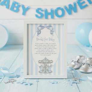 Carte D'accompagnement Oh Boy Blue Bow Carousel Stripe livres pour bébé 