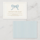 Carte D'accompagnement Oh boy Blue Ribbon Cute Elegant Livres pour bébé (Devant / Derrière)
