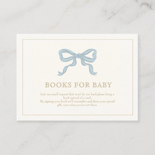Carte D'accompagnement Oh boy Blue Ribbon Cute Elegant Livres pour bébé (Devant)
