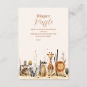 Carte D'accompagnement Oh Boy Cute Safari Animal Green Raffle Diapper (Devant)