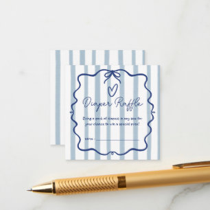 Carte D'accompagnement Oh Boy mignon Baby shower Whimsical Blue Stripes
