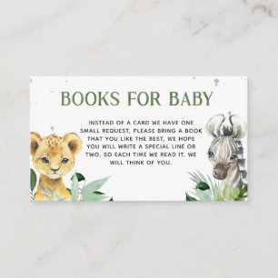 Carte D'accompagnement Oh Boy Safari Baby shower Livres pour bébé