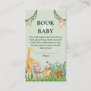 Carte D'accompagnement Oh Boy Safari Jungle Baby shower Book for Baby